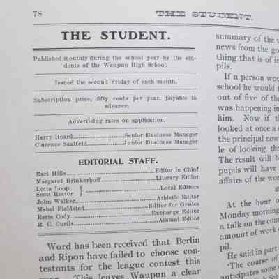 The Student vol1 #7 pg 78: Origformat: Other
