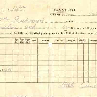 Fond du lac Co. Property tax receipt