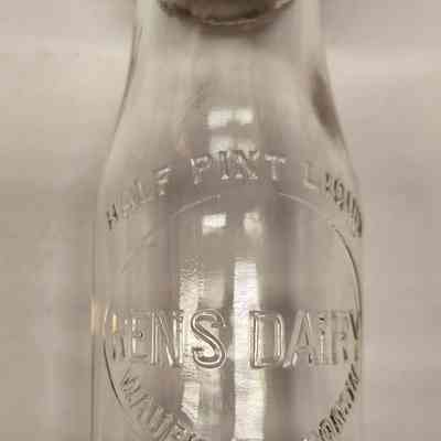 Milk Bottle, Dairy, Rens Dairy, Half Pint