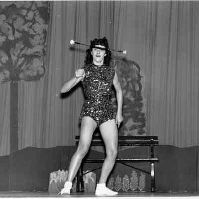 Photograph, 1960 Variety Show, College Club and Kiwanis Club, Baton Twirler Jean Recheck