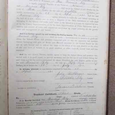  Teacher's contract with Bernice Bly April 25,1892