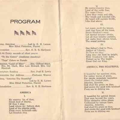 American Legion Armistice Program (Nov 11 1923): Origformat: Other