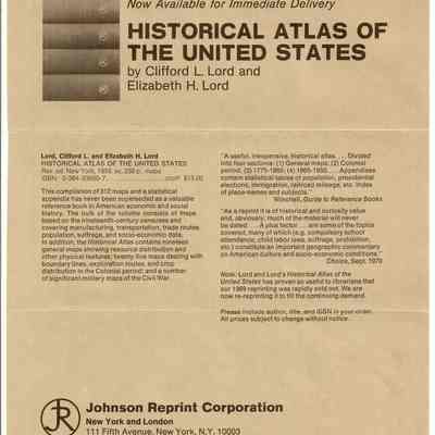 Historical Atlas Of The United States