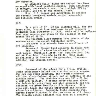 Page from book of History of Waupun Area Schools