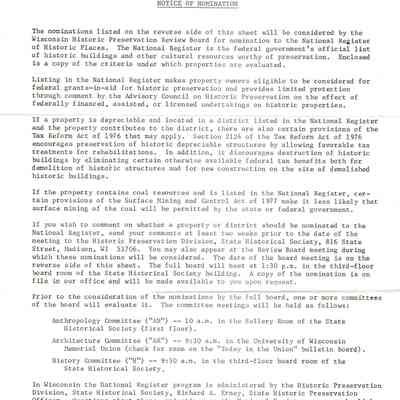 Notice of Nomination letter