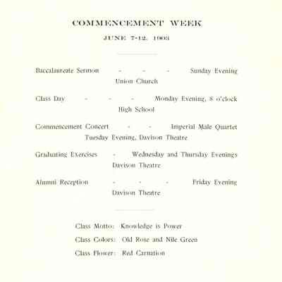 Commencement program of class of 1903.