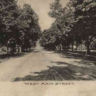 Postcard, Main Street, Looking West, E B Patton