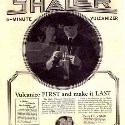 Advertisement, Shaler, 5 Minute Vulcanizer, Saturday Evening Post, 1924