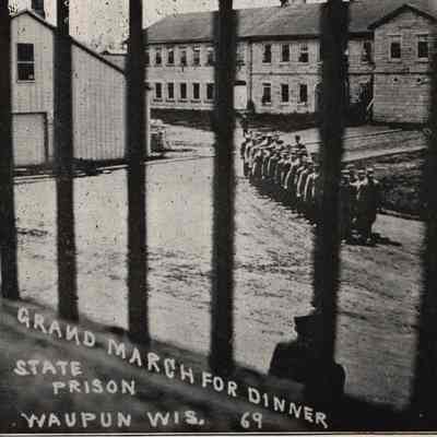 Postcard, Corrections, Wisconsin State Prison, Grand March to Dinner