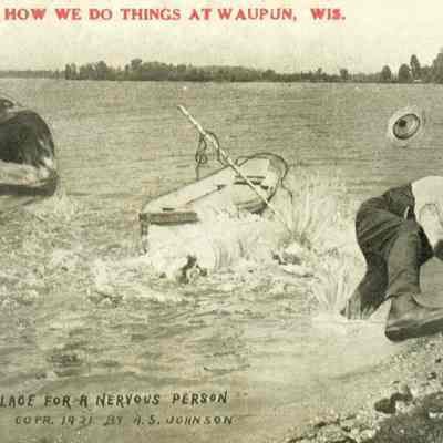 Johnson Postcard, comic "This is no place for a nervous person."