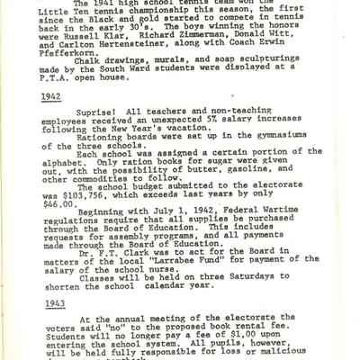 Page from book of History of Waupun Area Schools