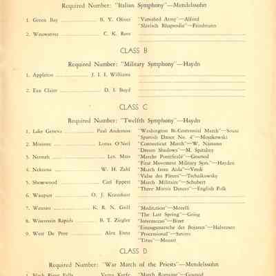 Orchestra, Class C