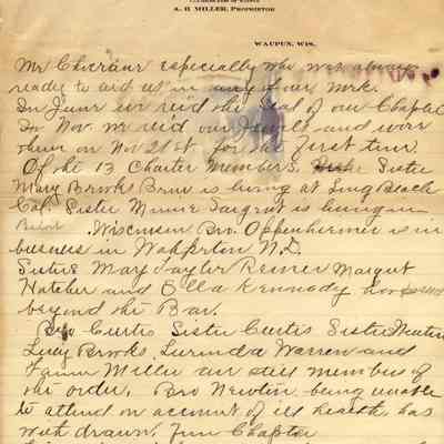 History of Waupun #144 O. E. S.
