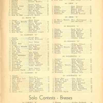 Solo Contestants: woodwinds, Brasses