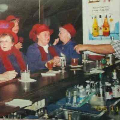 Enjoying beverages at Bingo