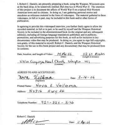 Document, Permission to use Videotaped Interview Material