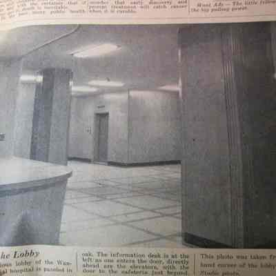 Photo in Leader-News of Lobby of Waupun Memorial Hospital