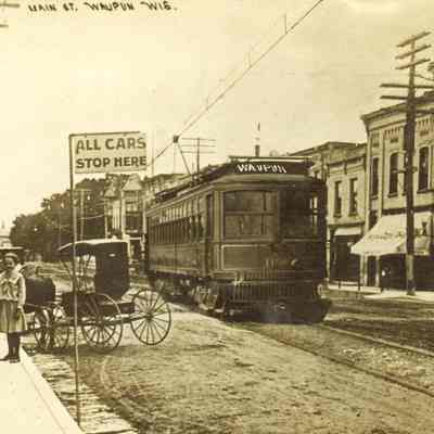 Postcard, Main Street, Comic, All Cars Stop Here