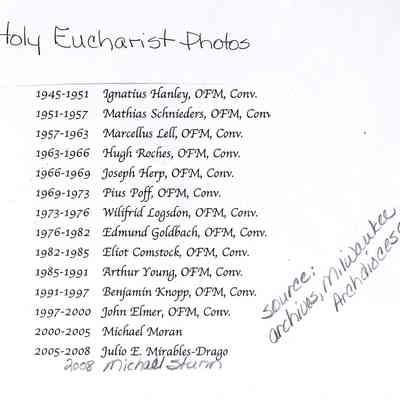 List, Church, St. Joseph Catholic, Priests