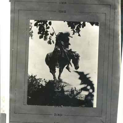 Black and White photo of the statue End of the Trail.