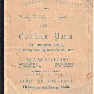 Cotillon Party at Dodge's Hall (Dec 4 1857)
