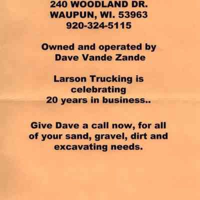 Flyer, Larson Trucking