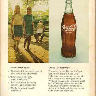 Ad for Coke, back cover Hot Rod magazine