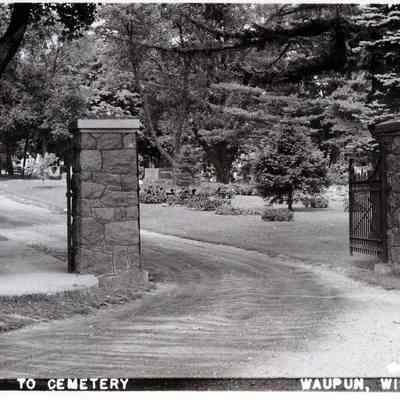 Postcard, Cemetery, Entrance, #6