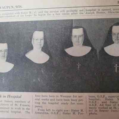 Photo of Sisters to work in Waupun Memorial Hospital-1951