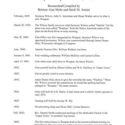 The History of Waupun/Waubun, Wisconsin