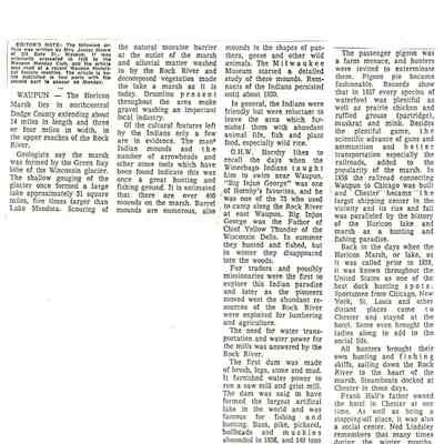 Marsh, Horicon Marsh Was Once Largest Artificial Lake./Marsh Has Become Recreation Center