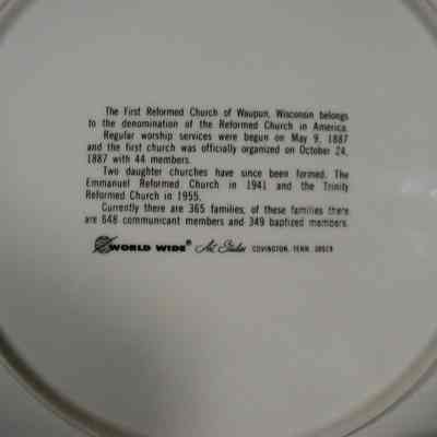 Plate from the First Reformed Church.