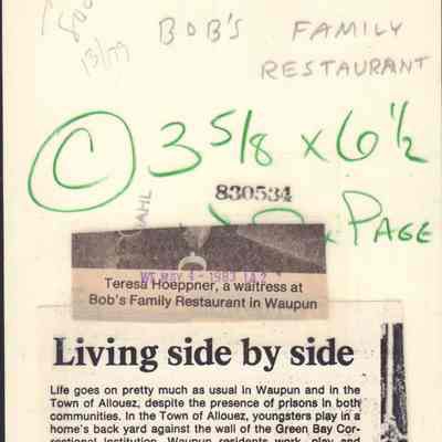 Info on back of photo of Bob's Restaurant