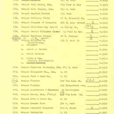 Page 9 of 1975 list of Waupun businesses
