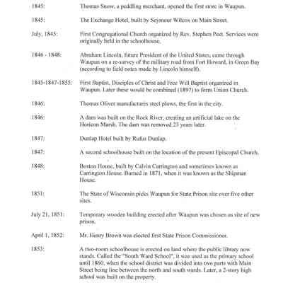Waupun timeline pg. 2