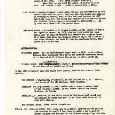 Business, Histories, Hotel, Brief History of Early Waupun Hotels