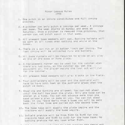 Rules Minor League, 1995
