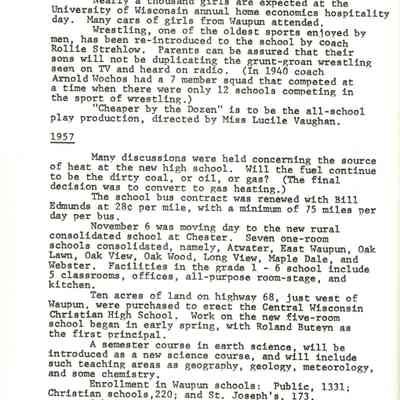 Page from the book of History of Waupun Area Schools