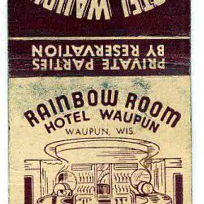 Matchbook, Rainbow Room, Hotel Waupun