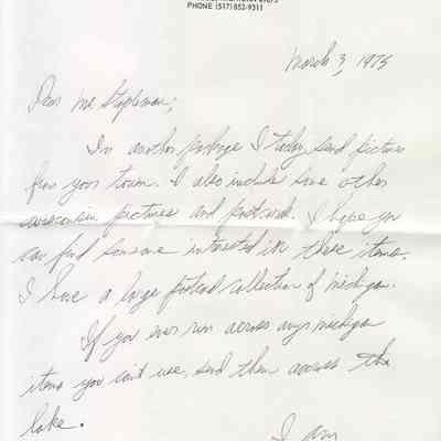 Correspondence, Mead Farms, dated March 3, 1975