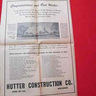 Hutter Construction Co. Ad  - 1951 Hospital opening