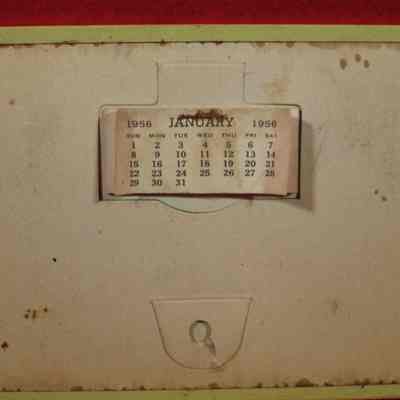 Calender on back of Advertisement, Business