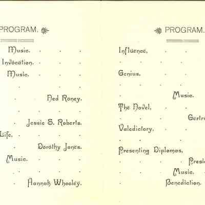 Program for Commencment of 1890.