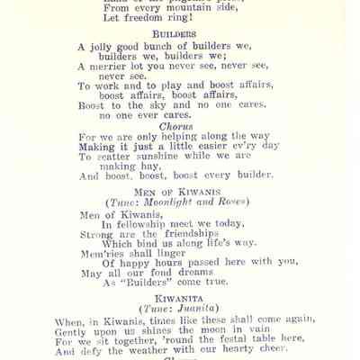 Songs from program of Charter Presentation