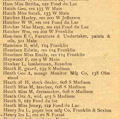 Waupun Directory 1898