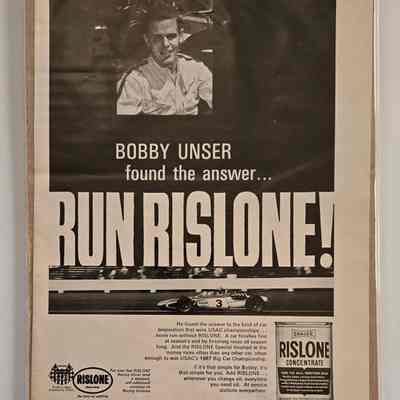 Advertisement, Shaler Rislone, Bobby Unser
