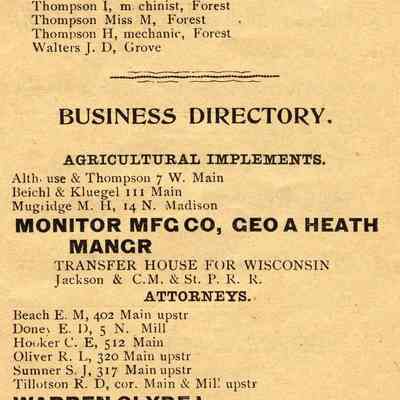 Waupun Directory 1898
