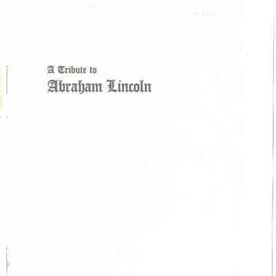 Book, A Tribute to Abraham Lincoln