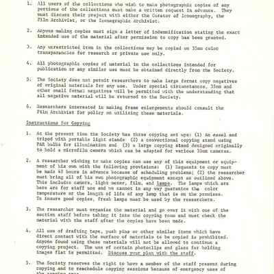 Copying Policy and Instructions of Iconography Film
