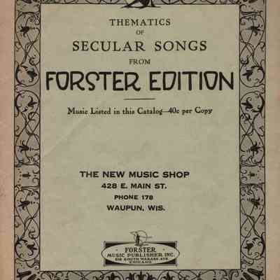 The New Music Shop, 428 East Main Street, Forster Edition